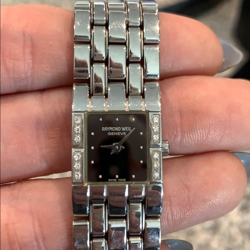 Authentic SS Raymond Weil diamond watch